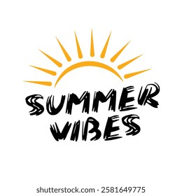 summer vibes text on white background.