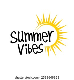 summer vibes text on white background.