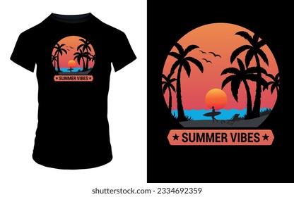 ''Summer vibes'' Summer T-Shirt design.