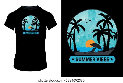 ''Summer vibes'' Summer T-Shirt design.
