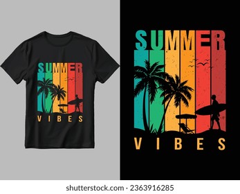 Summer vibes t-shirt design. Summer day.

