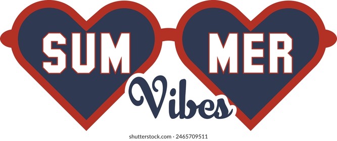 Summer Vibes T-Shirt Design. Summer vibes typography for t-shirt prints and other uses. Summer Typography vector graphic