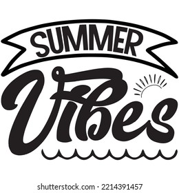 Summer Vibes T-shirt Design Vector File.