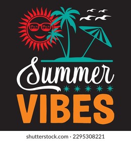Summer Vibes T-shirt Design Vector File