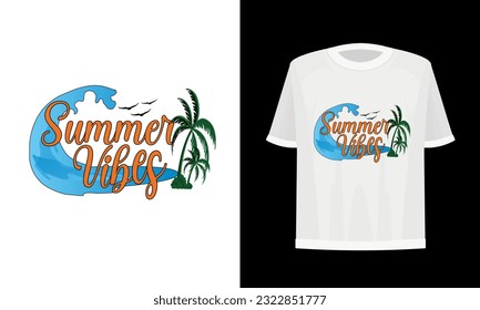 Summer vibes. Summer t-shirt design. vector file.