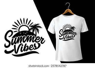 Summer Vibes T-Shirt Design vector 