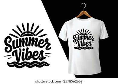 Summer Vibes T-Shirt Design vector 