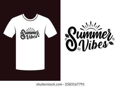 Summer Vibes T-Shirt Design vector