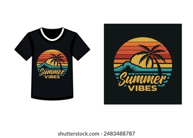 Summer vibes T-shirts vector illustration