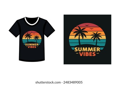 Summer vibes T-shirts vector illustration