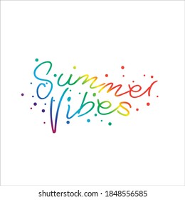 Vibes de verano, diseño vectorial tipográfico, sello de camiseta