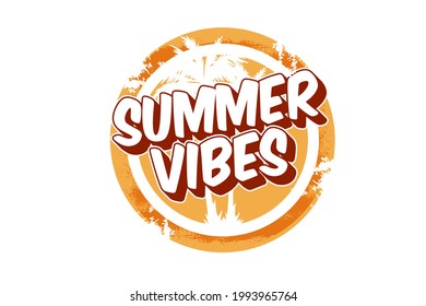 summer vibes typography design hand drawing