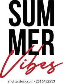 "Summer Vibes" Typography Graphic Design for Apparel.