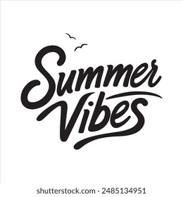 Summer vibes typography illustration vector art