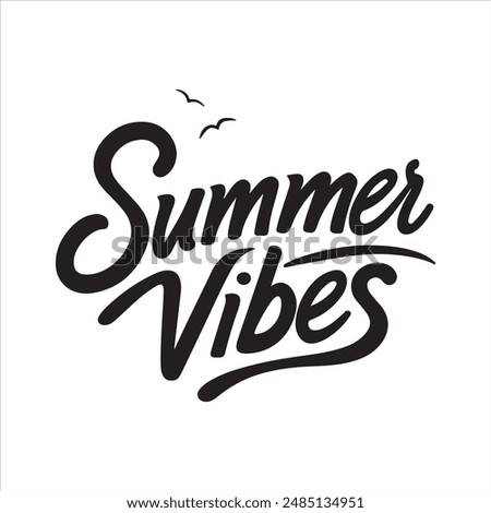 Summer vibes typography illustration vector art