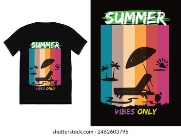 Summer vibes typography t shirt design