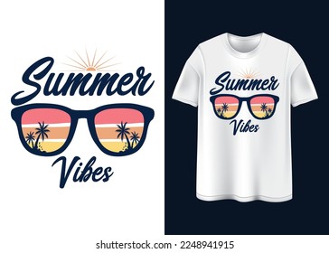 Summer vibes Typography T-shirt design