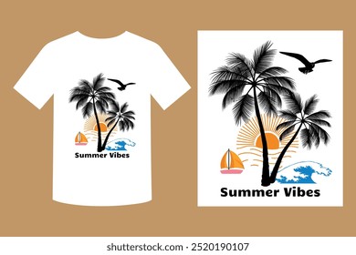 Summer Vibes typography t-shirt design