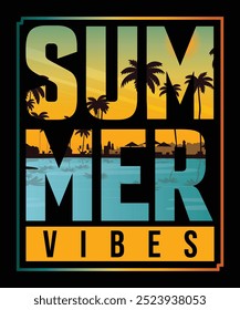 Design de camiseta com tipografia Summer Vibes