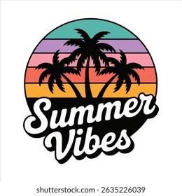 Summer Vibes typography Vector Design.