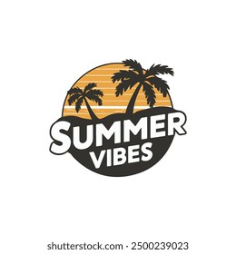 summer vibes typography vector style illustration