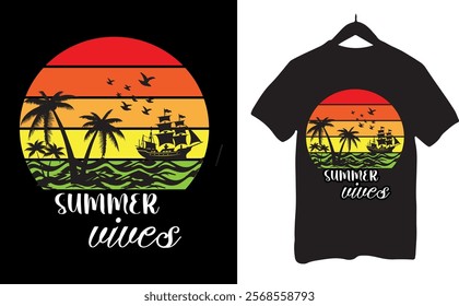 Summer vibes unique t shirt design,