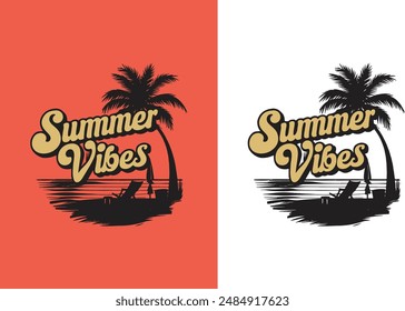 Summer vibes vector art illustration.