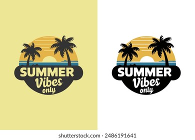 Summer Vibes Vector Art Illustration
