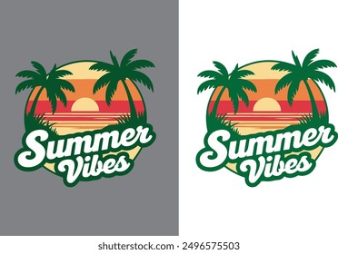 summer vibes vector art illustration