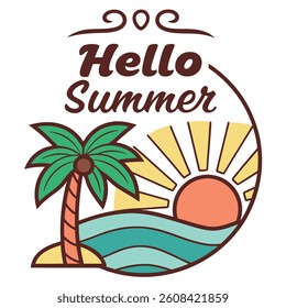 


         Summer vibes vector art illustration.
