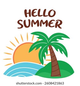 


         Summer vibes vector art illustration.
