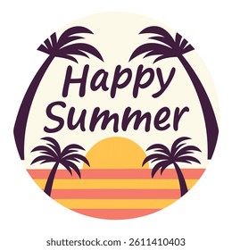  Summer vibes vector art illustration.