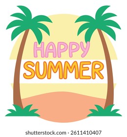  Summer vibes vector art illustration.