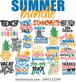 Verano Vibes Vector Diseños Paquete