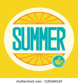 Summer vibes. Vector handwritten lettering. Hand drawn inscription. Template for card, poster, banner, print for t-shirt.