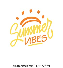 summer vibes vector lettering quote