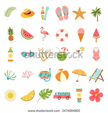 Summer Vibes: A Vibrant Collection of Beach Icons