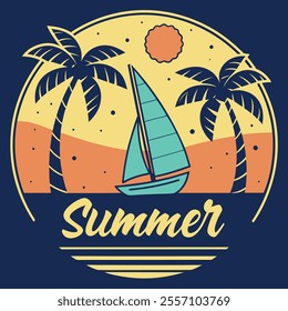 Summer Vibes Vintage Retro Vector