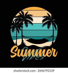 summer vibes vintage style t shirt design