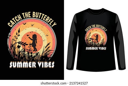 summer vibes vintage t-shirt vector design.