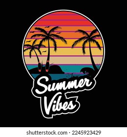 summer vibes,slogan tee letters typography graphic design for print t shirt,illustration vector art,vintage