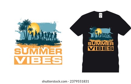 Summer Vibest-shirt and poster vector design template. summer,t-shirt with deer, rifle, mountain vectors. Grungy design for label, emblem, badge. Funny quote.