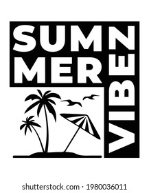 Summer Vibez T-shirt Design Black