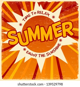 Summer vintage background, vector illustration