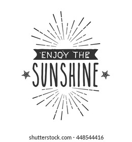 Summer vintage badge and quotes