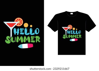 Summer vintage colorful lettering typography t-shirt design eye-catching vector art