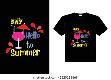 Summer vintage colorful lettering typography t-shirt design eye-catching vector art