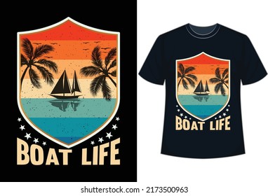 Summer vintage design,
Summer Boat life t-shirt design svg