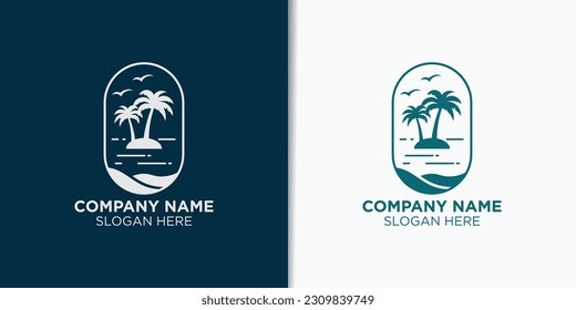 vectores de diseño de logotipo vintage de verano, plantilla de logotipo de vacaciones
