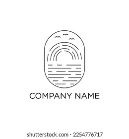 summer vintage logo vector, travel logo inspiration